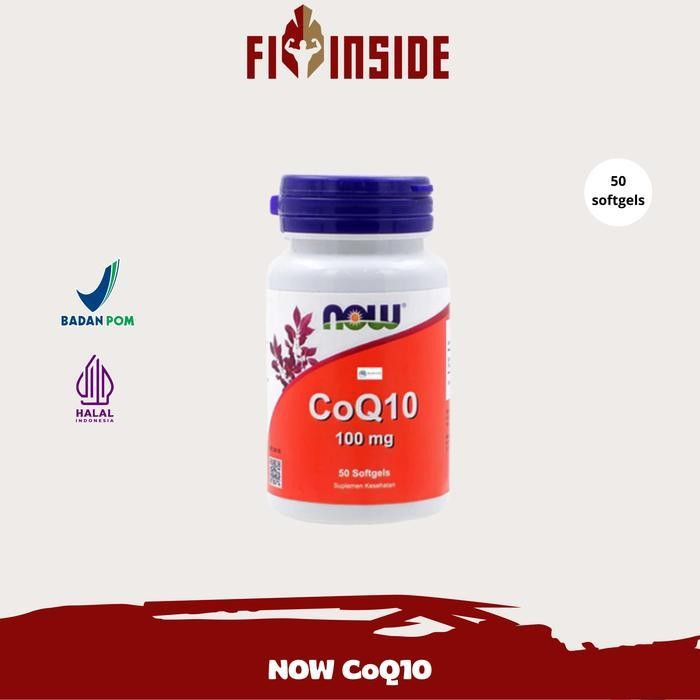NOW CoQ10 Coenzyme Q10 100mg suplemen kesehatan jantung 50 softgel