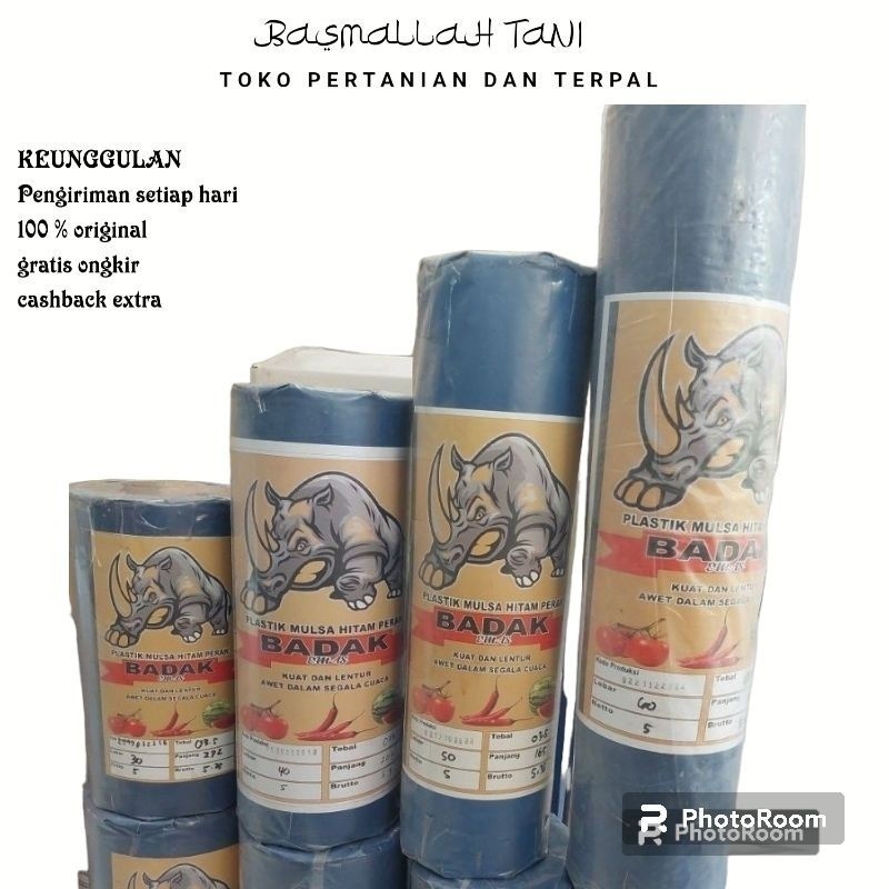 RAJA TANI Plastik Mulsa Plastik Pertanian hitam perak 1 Roll = 5 kg