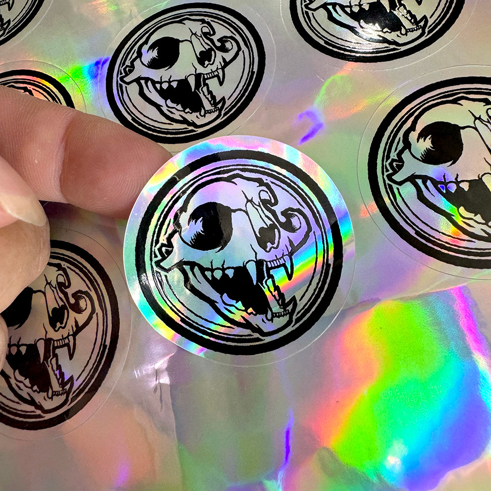 

Radium color 300 Pcs/Gold silver Foil Sticker Custom Business Logo Wedding Custom Label Golden Packaging Round Transparent Label