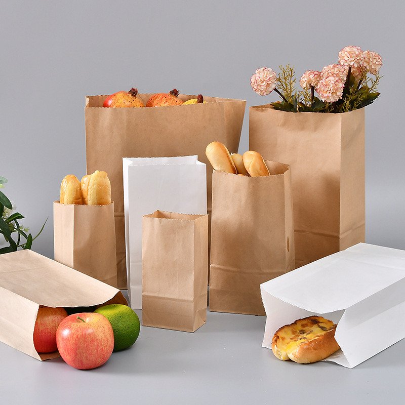 

25pcs kraft paper bags, brown and white exquisite gift bags, recyclable takeout bags, food baking packaging bags, candy storage