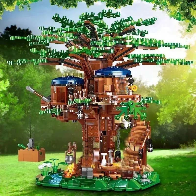 

3036 PCS Tree House Two Colors Leaves Compatible 21318 Building Blocks Bricks Christmas Birthday Toy Gifts Home Decoration