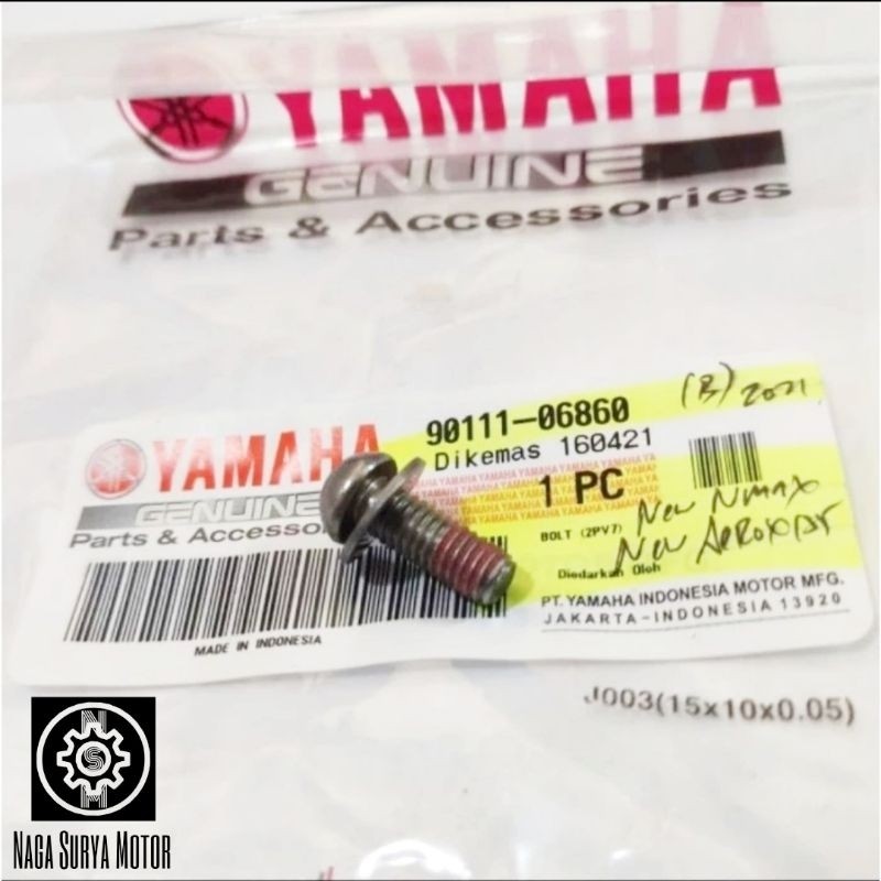 Baut bolt tutup cover knalpot All New Aerox 90111-06860 ORI YGP