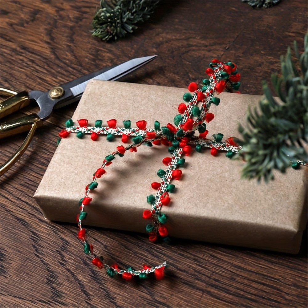 

5M Hairball ribbon Red Green ear pull Lace Gift Gift Cake box wrapping webbing