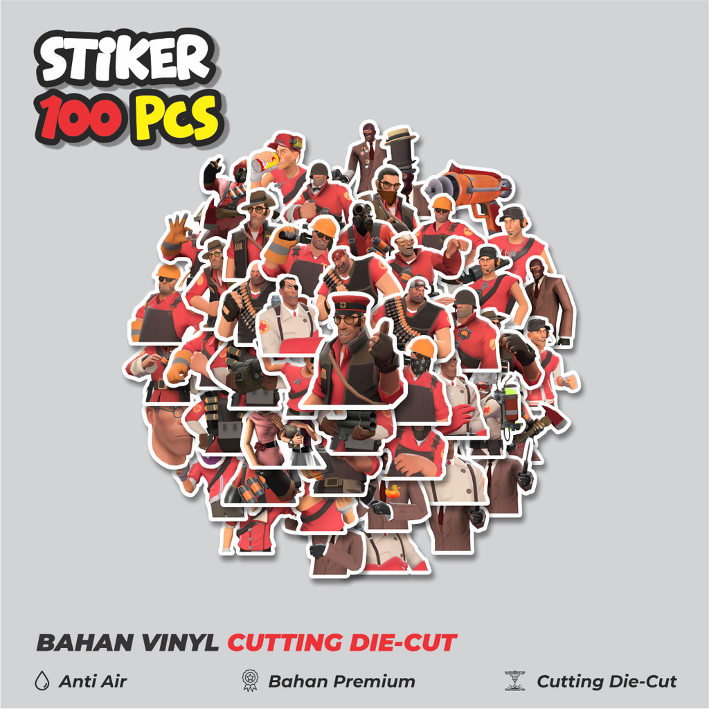 

Terbaru! 50 pcs Stiker Game Series Team Fortres Character V11 Dekorasi Lucu Kreatif untuk Notebook, Skateboard, HP