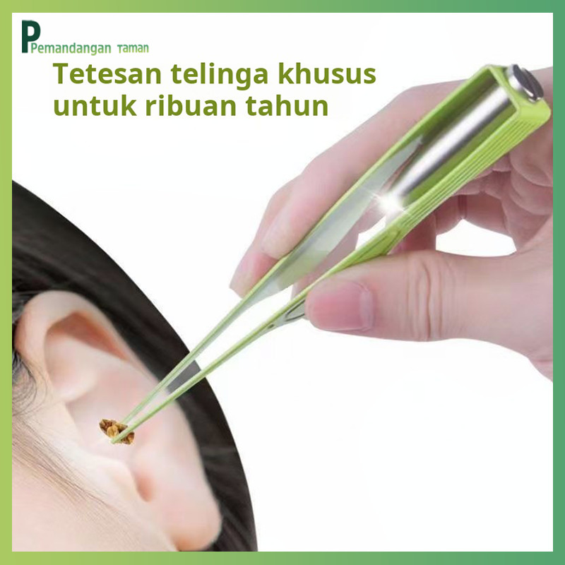 Pembersih telinga bercahaya, pinset telinga, artefak pembersih telinga anak-anak, set alat pembersih