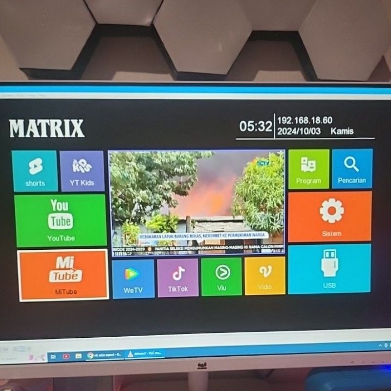 [STB TV Digital] STB DVB T2 Matrix Apple Merah Komplit Banyak Bonus Produk Terbaik - Chipset GX6701