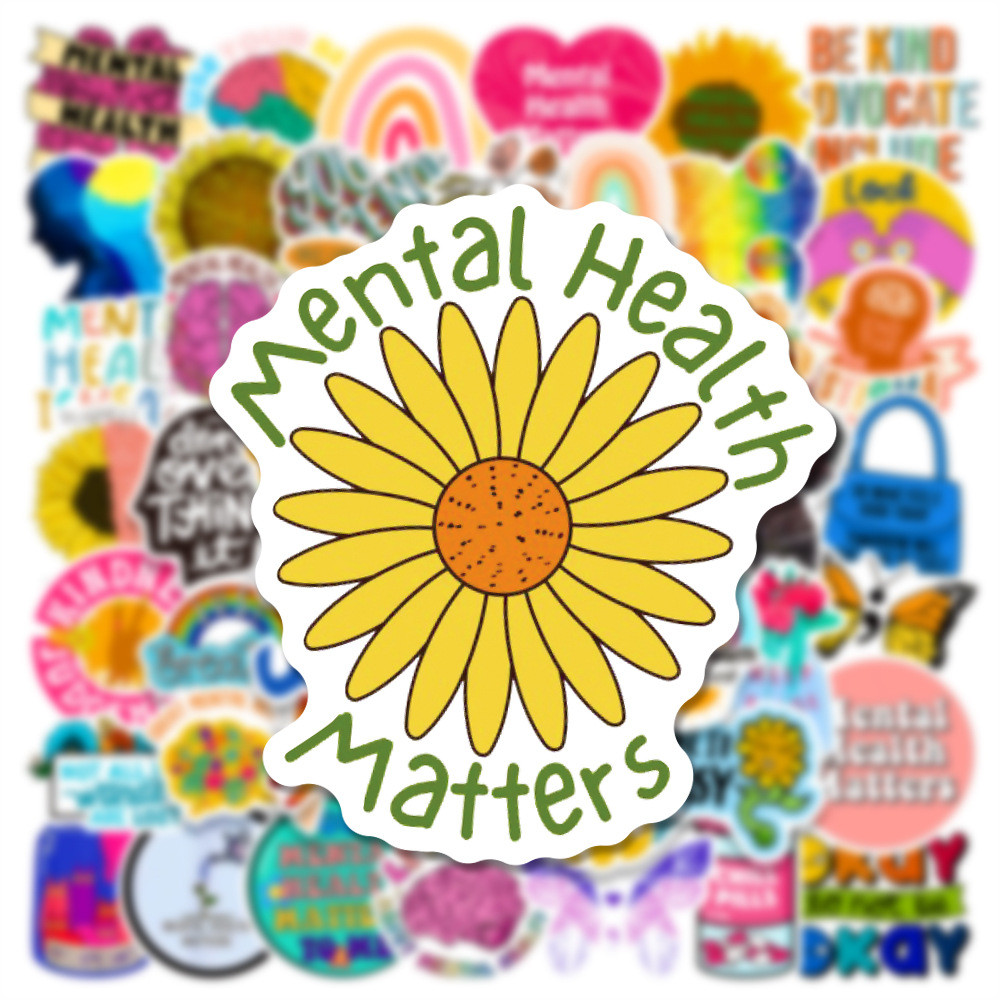 

10/30/50PCS Mental Health Graffiti Sticker Decals for Gift DIY Laptop Luggage Motorcycle Travel Inspirational Sticker Toys
