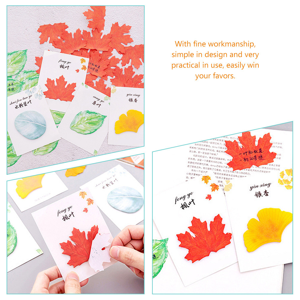 

4pcs 4 Maple Leaf Notes Sticky Memo Pads Adorable Students Stickers Self Adhesive Office Supplies Reliable Secure