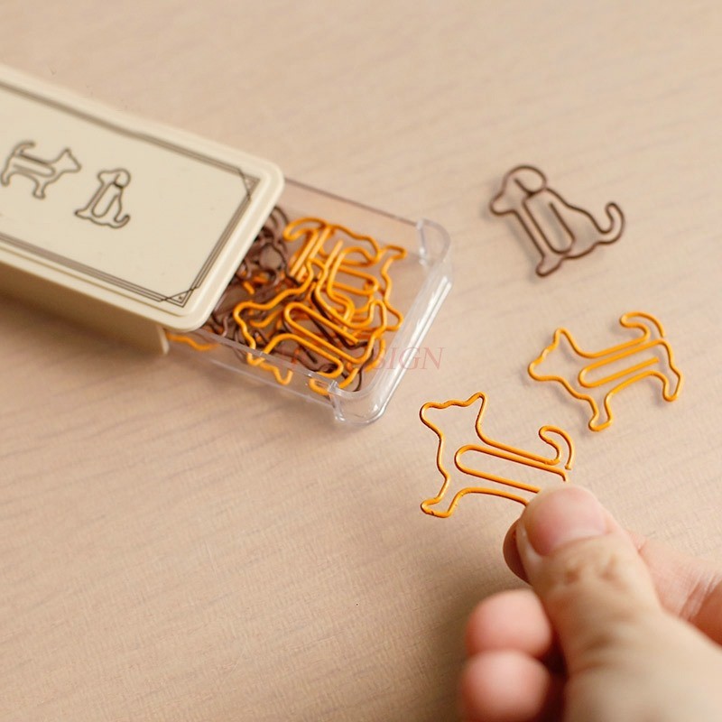 

20pcs Paper Clips Dog Cat Alien Metal Cute Creative Paper Clips