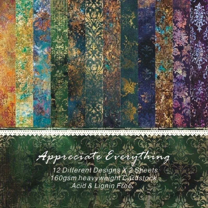 

24pcs (6in*6in)Black Gold Style Scrapbook Paper Pads,Handmade Greeting Cards, Suitable for DIY Origami, Packaging, Gift Boxes