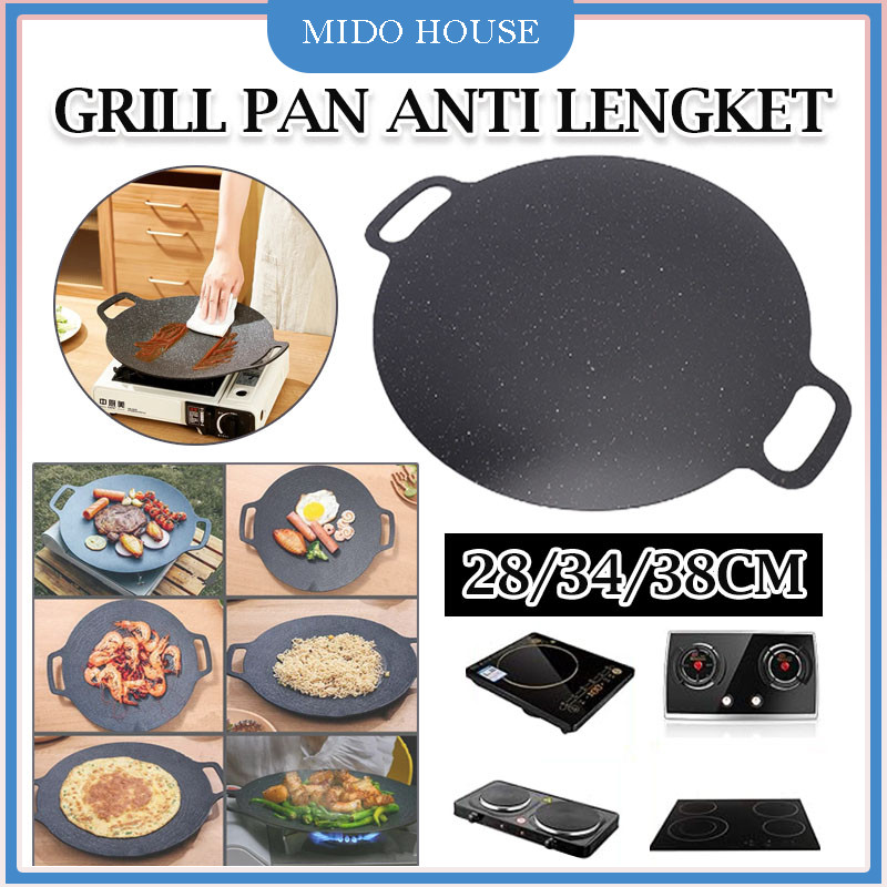 Alat Pemanggang/ Anti Lengket Tempat Pemanggang Bulat/Korean Wajan Bulat Anti Lengket Pemanggang Ser
