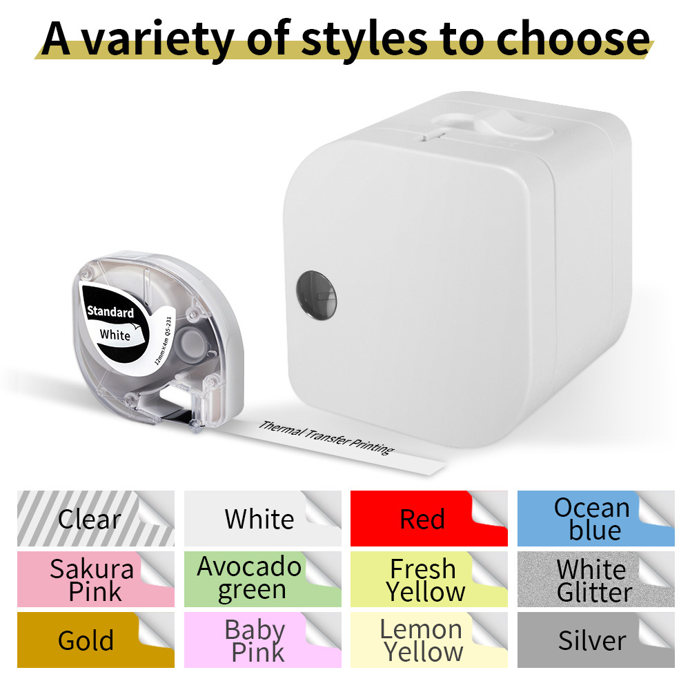 

Compatible for Dymo LetraTag Label Tapes 91201 91331 for Phomemo P12 Thermal Label Maker Plastic Paper Fabric Label Maker Tapes