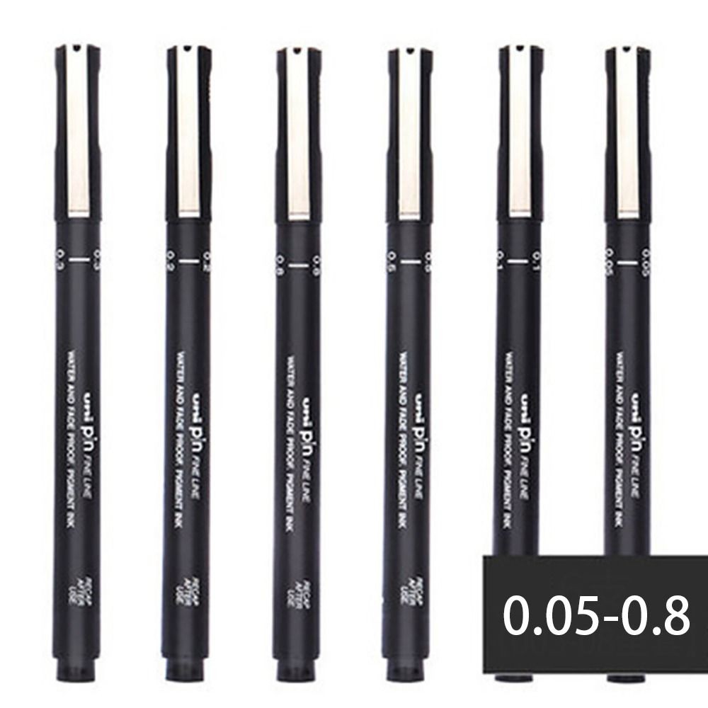 

1/6Pcs Pin Drawing Pen Fine Liner Art Marker Pen Drawing Traces Pen Set with Black Ink 005/01/02/03/05/08mm For Drawing Sketch
