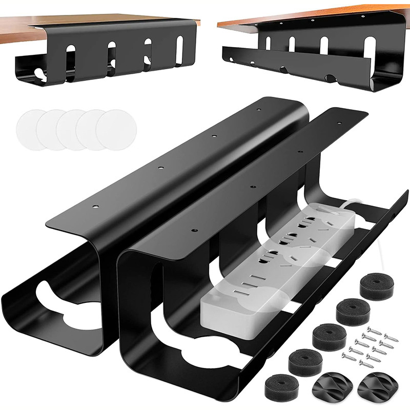 

Under Desk Cable Management Tray No Drill Steel Desk Cable Management Tray with Wire Organizer and Desk Cord Organizer