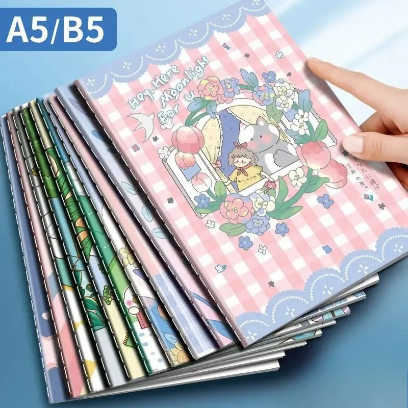 

60pages/book A5/B5 Cute Cartoon Students Notebooks Horizontal Line School Planner Journal Diary Gifts Stationery School Supplies
