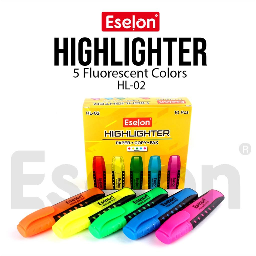 

♚10pcs Highlighter Fluorescent Eselon HL02 / 1pack Highlighter Penanda♚