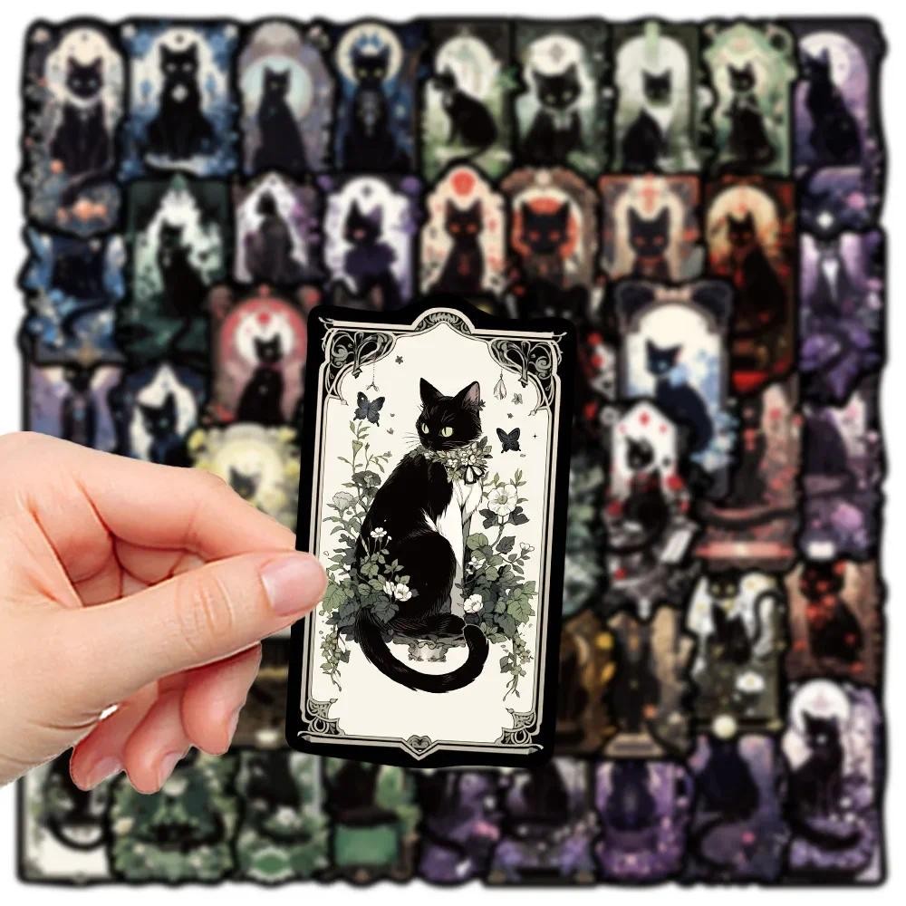 

10/50PCS Dark Gothic Black Cat Stickers Aesthetic Tarot Goth Decals DIY Motorcycle Laptop Luggage Phone Cool Waterproof Sticker