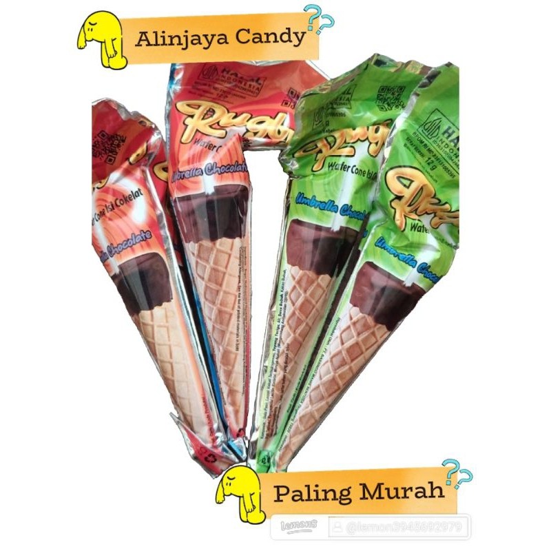 Coklat rugby payung / rugby Wafer Cone isi 60 pcs