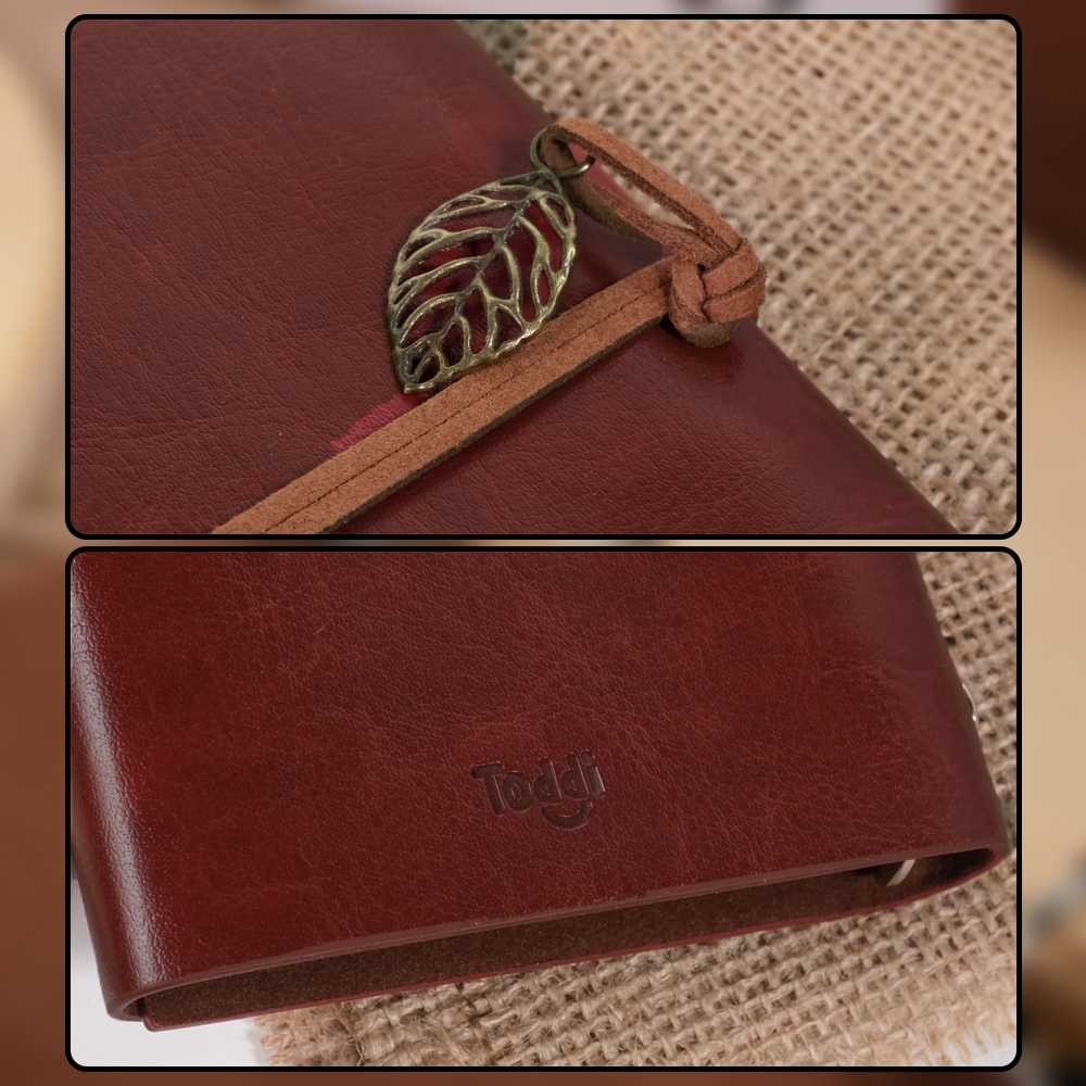 

ANDEASTR Toddi PHANTACI Buku Catatan Binder Kulit Retro Leaf Kertas B7 - BSD666