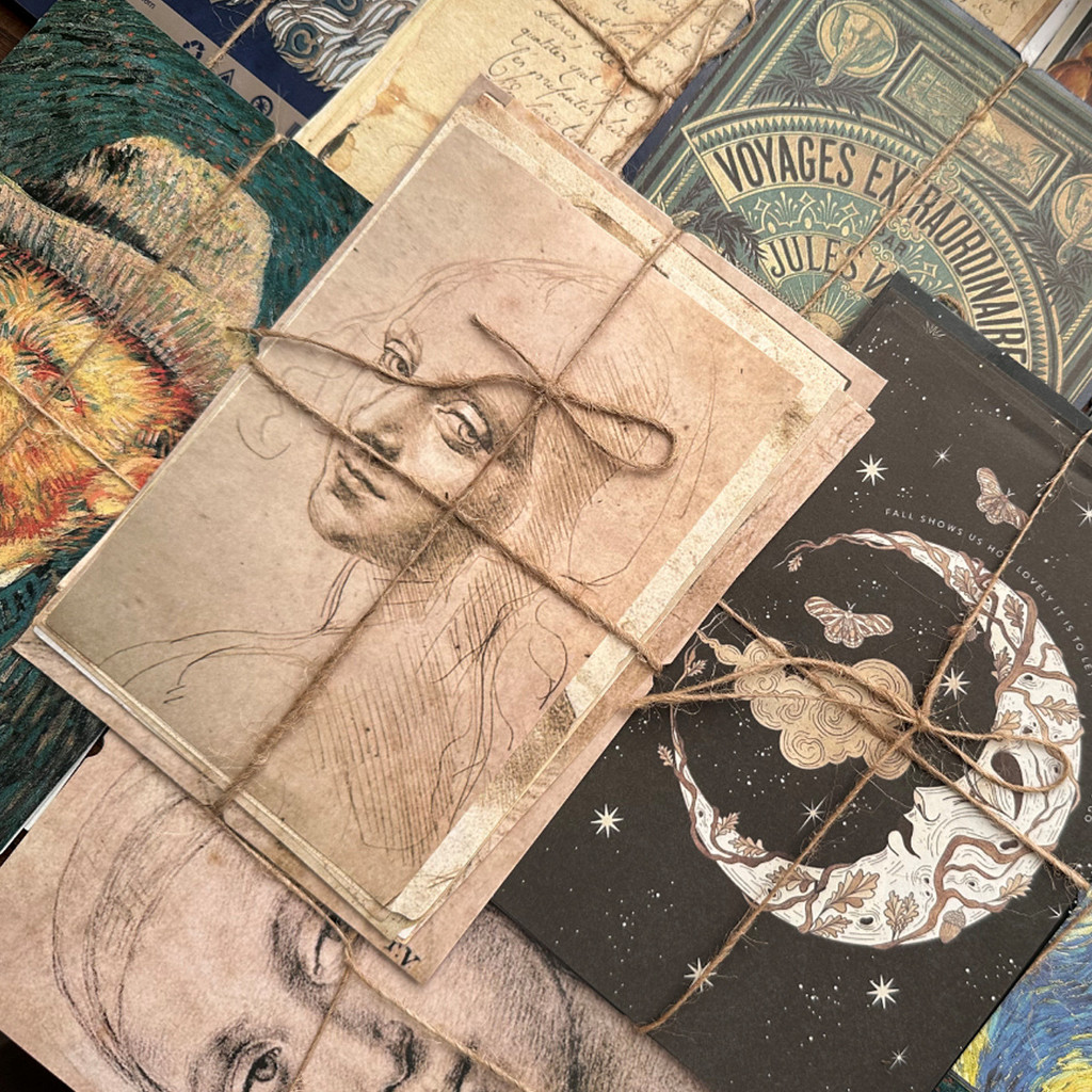 

15pcs Vintage Material Scrapbooking Junk Journal Background Paper Planner DIY Collage Decoration Retro Diary Stationery Supplies