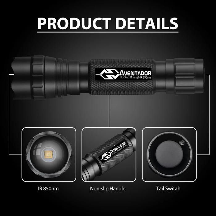 SENTER  IR VCSEL IR ZOOM Flashlight  5-7watt Long Range Adjustable FL11-IR-850nm - 1Mode 850nm