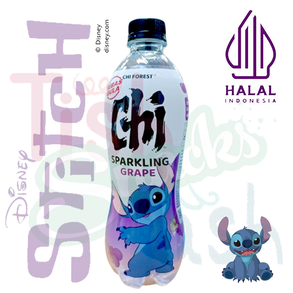 

Chi Forest Sparkling Water Bebas Gula Grape Delight 480 ml Disney Stitch Edition
