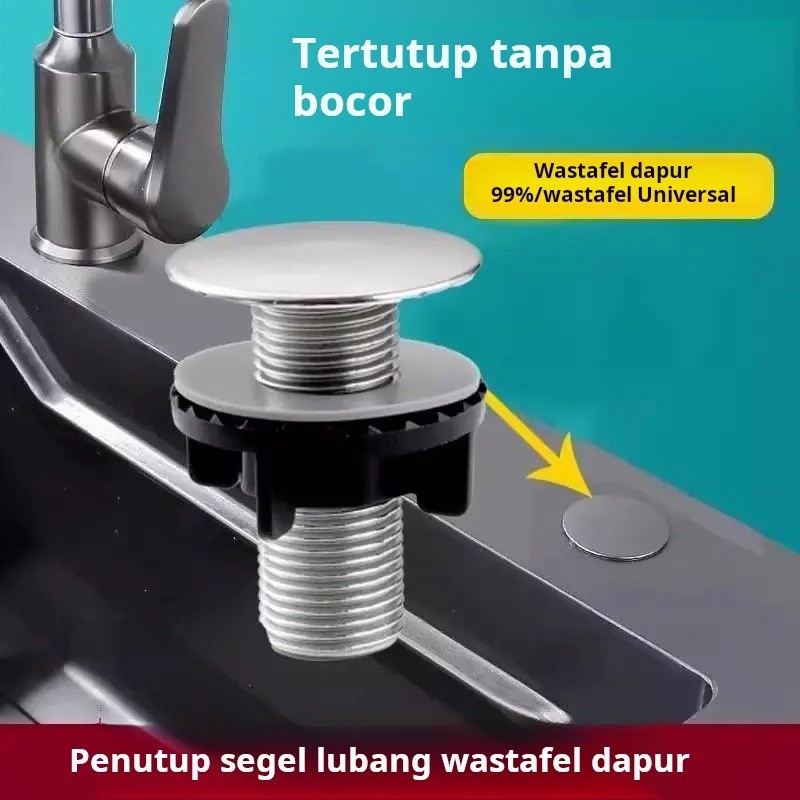 Penutup Lubang Wastafel Dapur Universal - Anti Bocor, Deko…