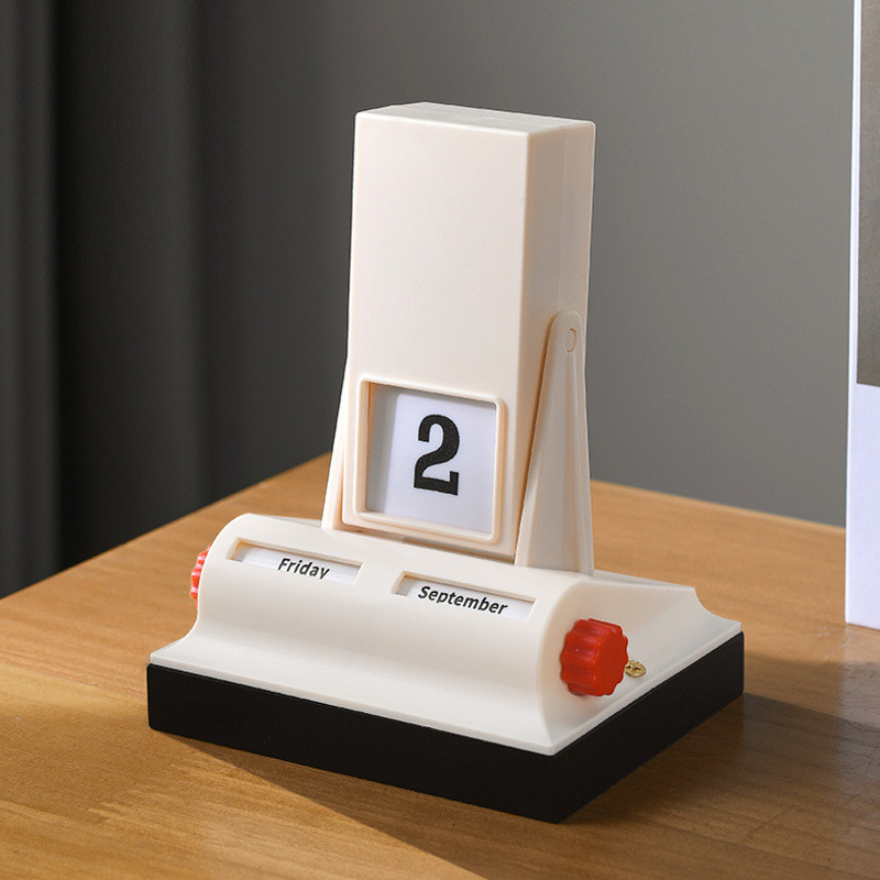 

1Pc Flip Calendar Tabletop Ornament Decorative Desk Calendar Desktop Perpetual Calendar for Hotel Office Bedroom Living Room