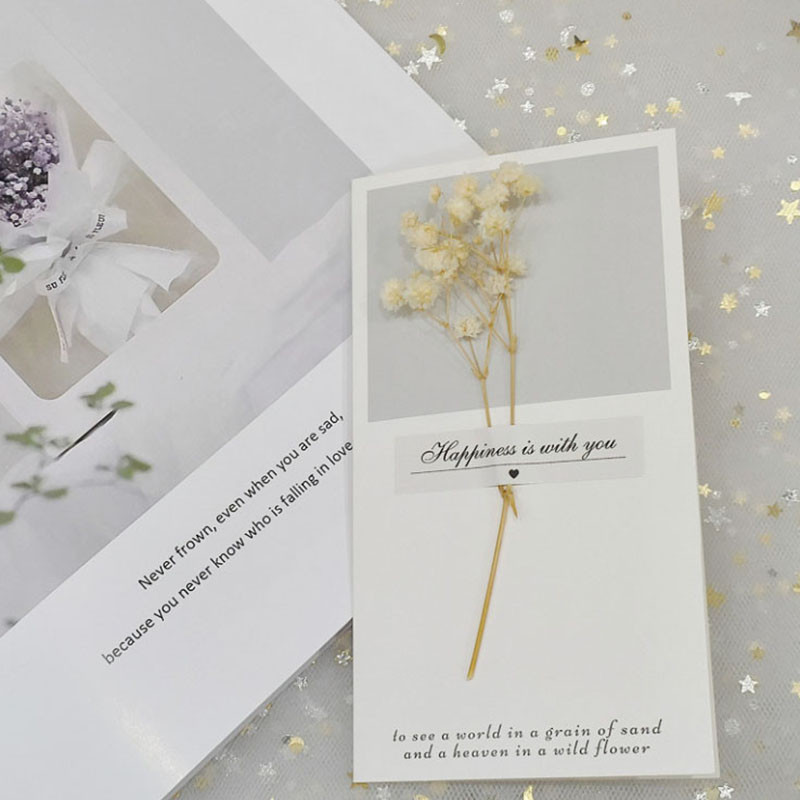 

10 Pieces/Set Flower of immor Dried Flowers Greeting Cards Wedding Invitations Handwritten Postcards Gift Cards Thank You Cards