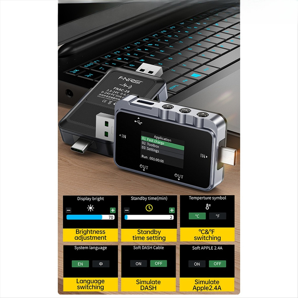 Supernew  FNAC-28 USB Tester Type-C Current and Voltage Meter Fast Charging Protocol Detection Trigg