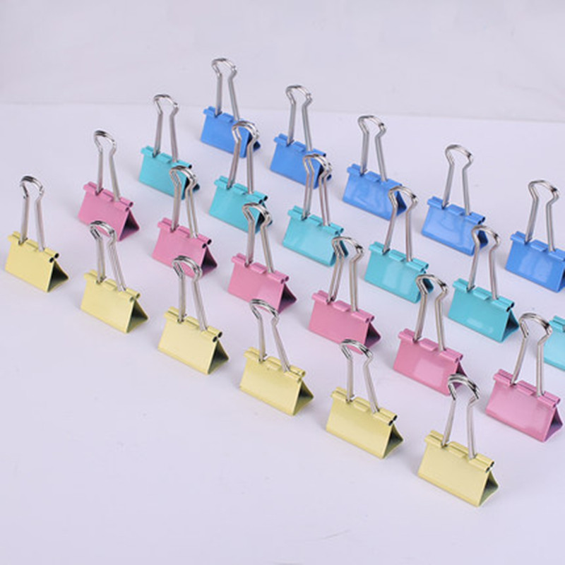 

60 Pcs Paper Clip Foldback Metal Binder Clips Colorful Grip Clamps Office School Stationery Paper Document Clips Stationery clip