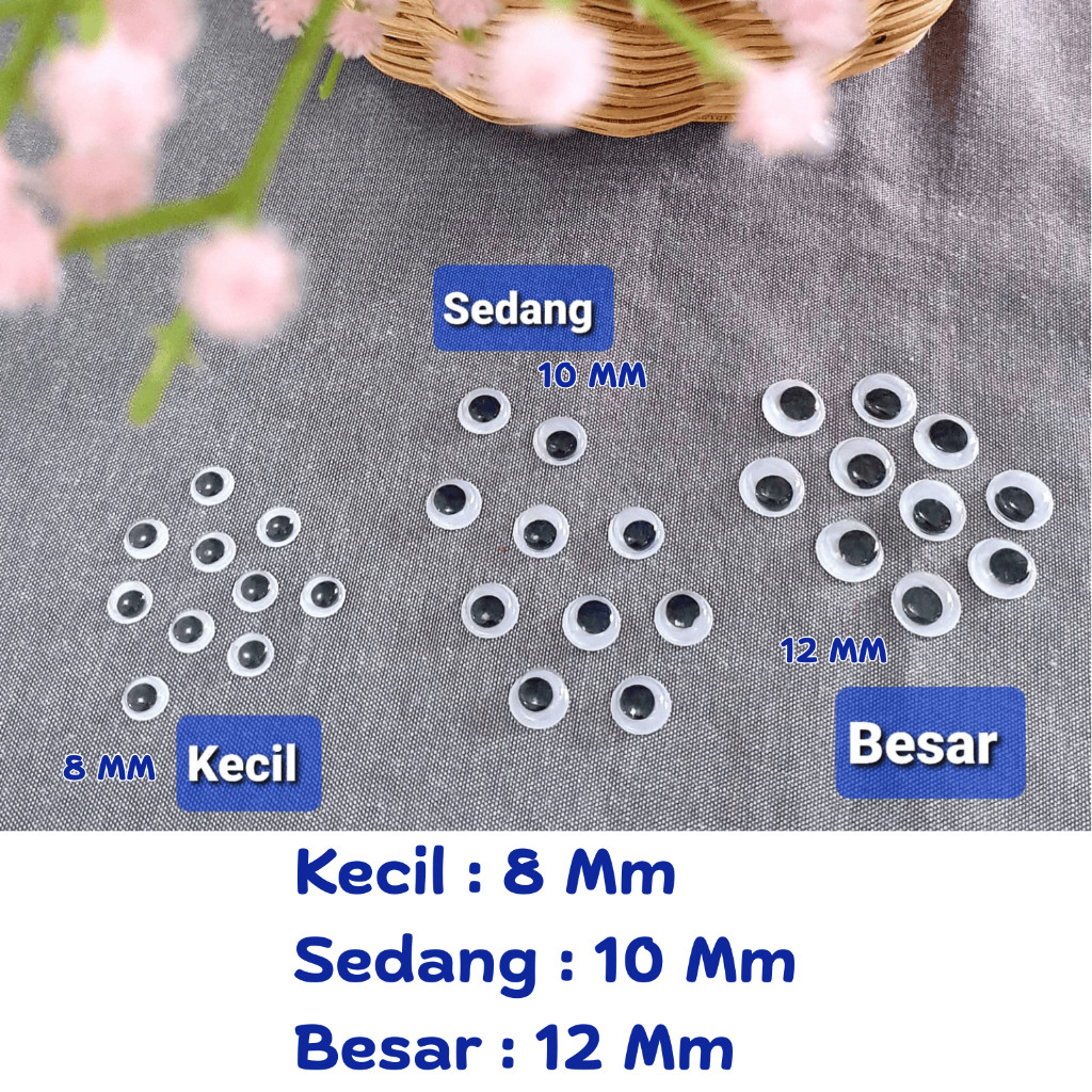 BPP R-GNR Mata mataan/ mata boneka/ mata kocak/ mata tempel untuk kerajinan tangan (10 pcs)