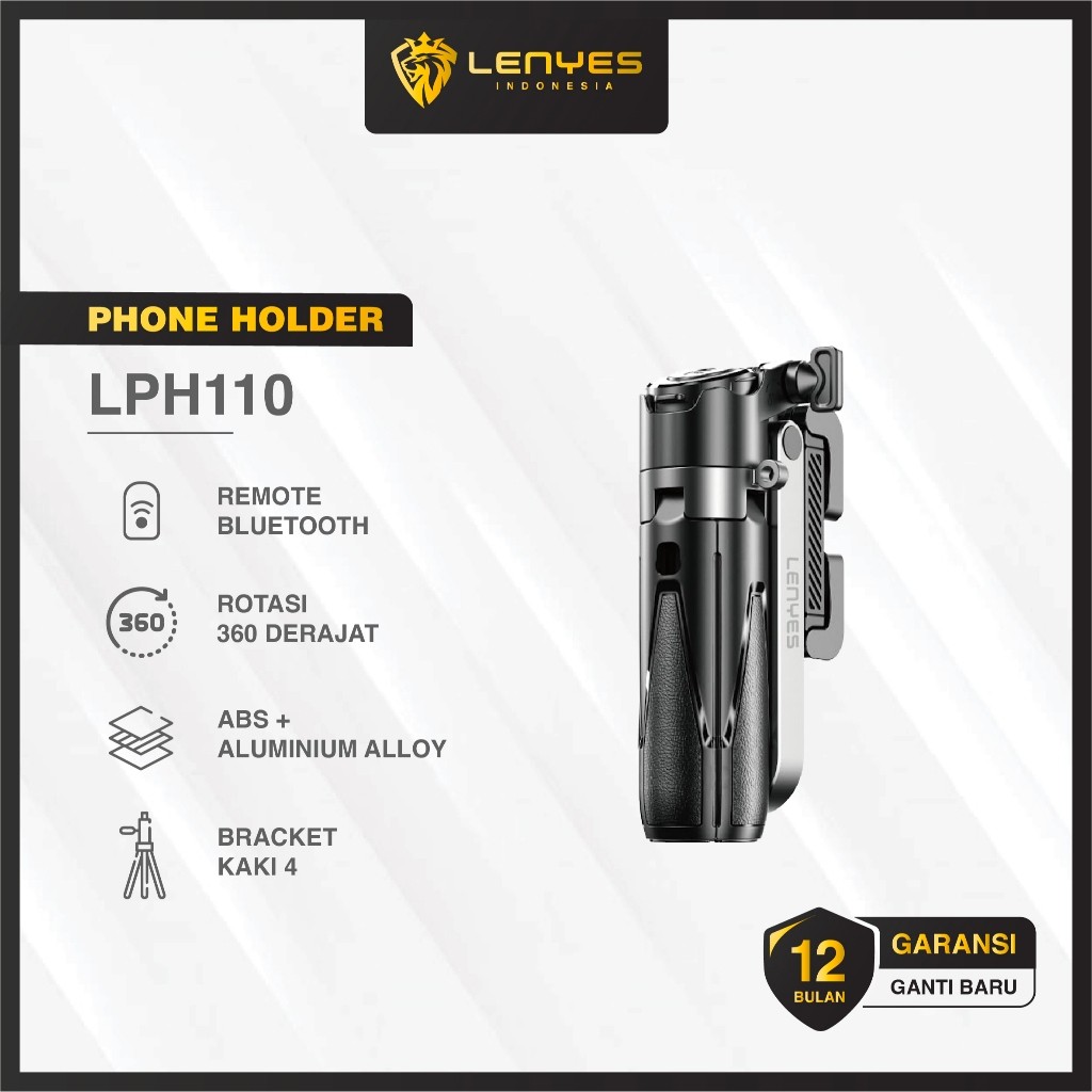 LENYES LPH110 Mini Tongsis Tripod Selfie Stick Kamera HP With Remote Bluetooth Monopod Portable Untu