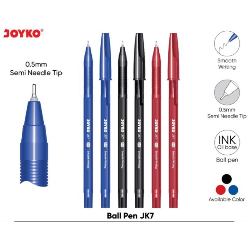 

pulpen/Ball pen Joyko JK 7 0.5 mm ( 1pak/12pcs )