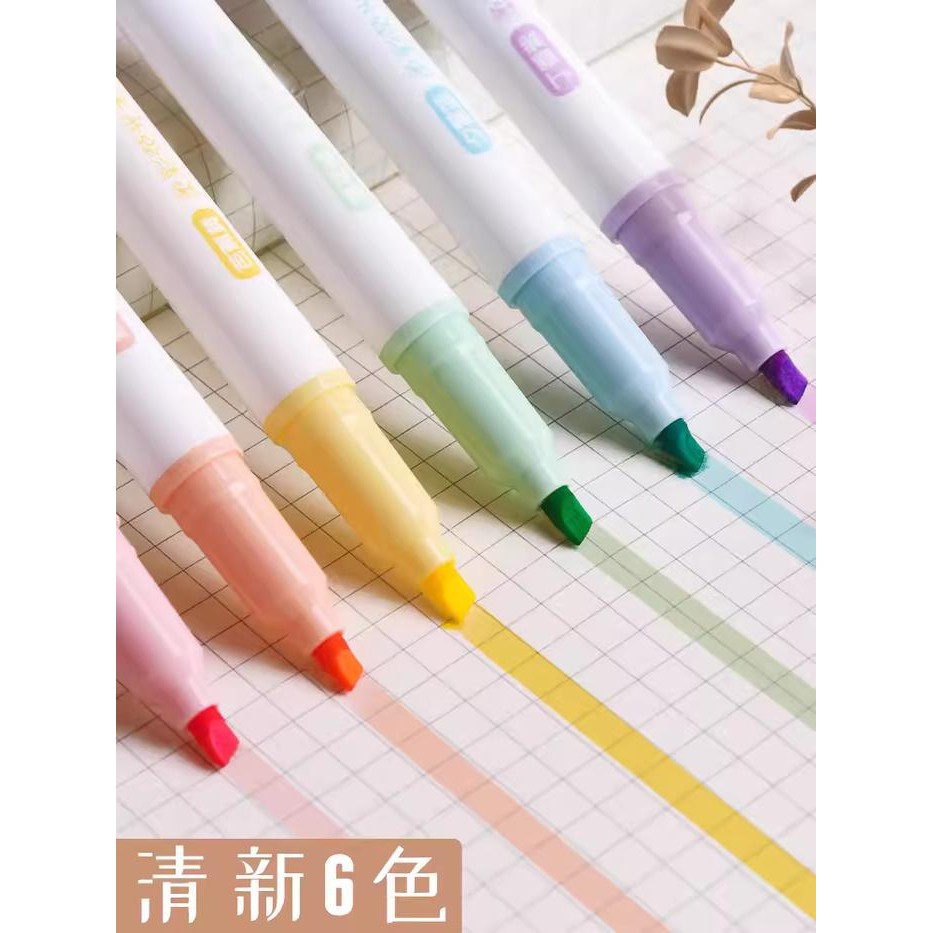 

Penanda Berwarna HighLighter DELI 6 Warna Pastel Color