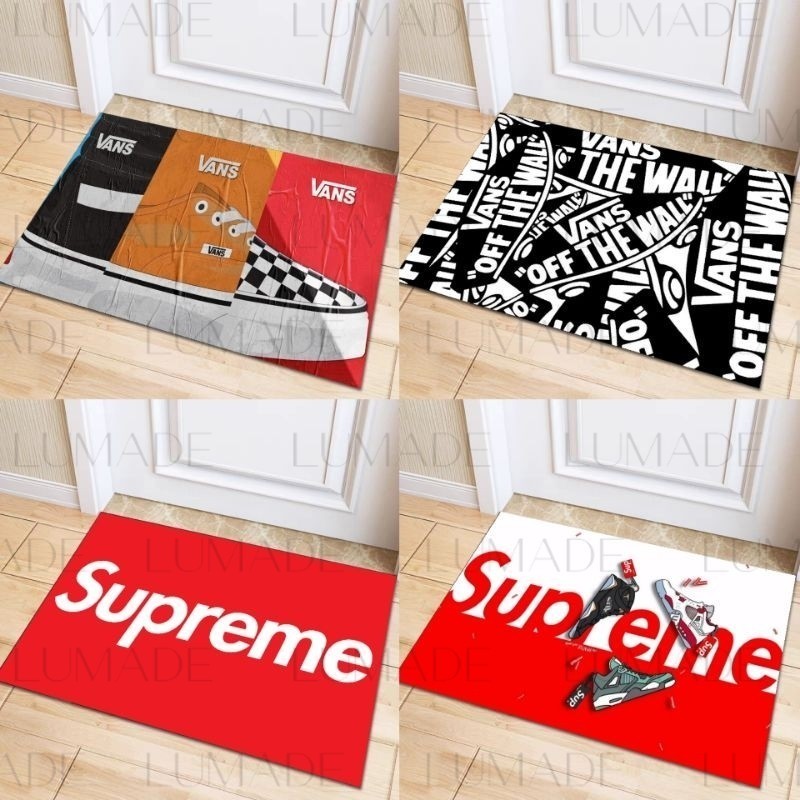 Lumade Keset anti slip vans / doormat logo sneakers / keset aesthetic sup*eme 55cmx35cm