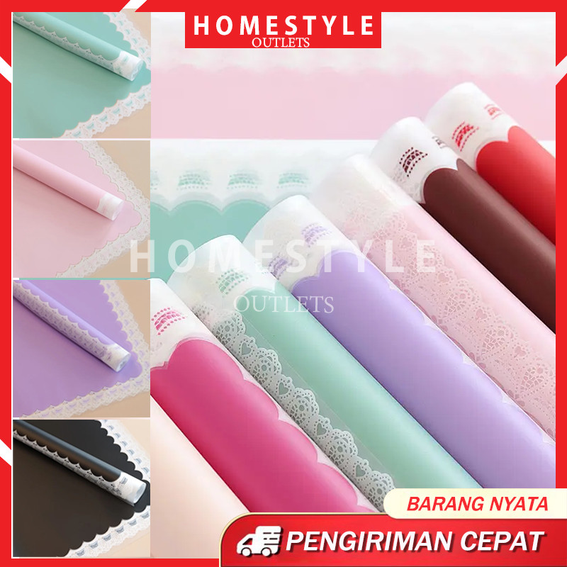 

[ 20 LEMBAR] Flower Wrapping Lace Frame Kertas Bucket Motif Renda Border Cellophane Flower Wrapping Paper