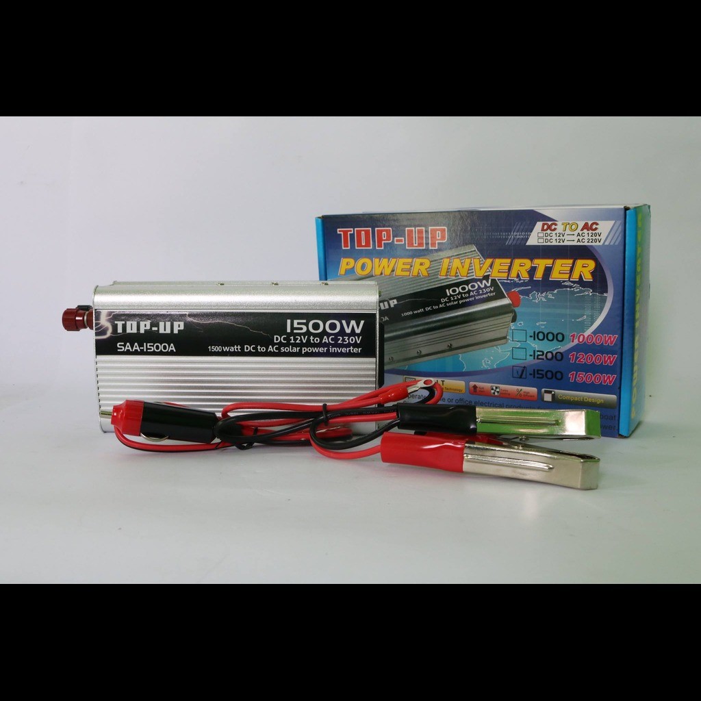 Fast_Buying Power Inverter Top-Up 1.500 Watt 1500W 1500 W Wat Perubah Arus Listrik Dc To Ac Lampu