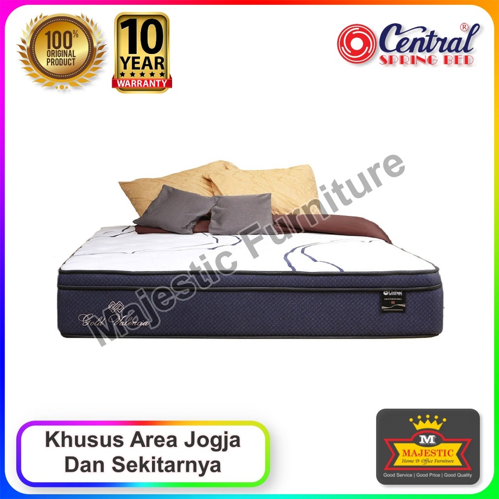 Kasur/Matras Spring Bed Central Gold Valencia - 90/100/120/140/160/180/200 - Jogja (Tebal 33 cm, Gar