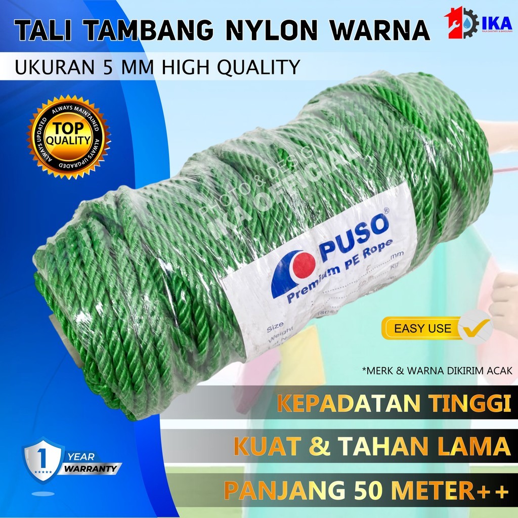 

Promo Termurah Tali Tambang 5mm per roll Tali Nylon Nilon / Tali Layangan Tali Tambang Plastik Kecil PE 2 militambang 5 mm per rol / Tali Tambang 5mm per roll - Tali Tampar / Tali Layangan / Tali Pertanian - Tali Tenda / Tali tambang PE 5mm - Tali tambang