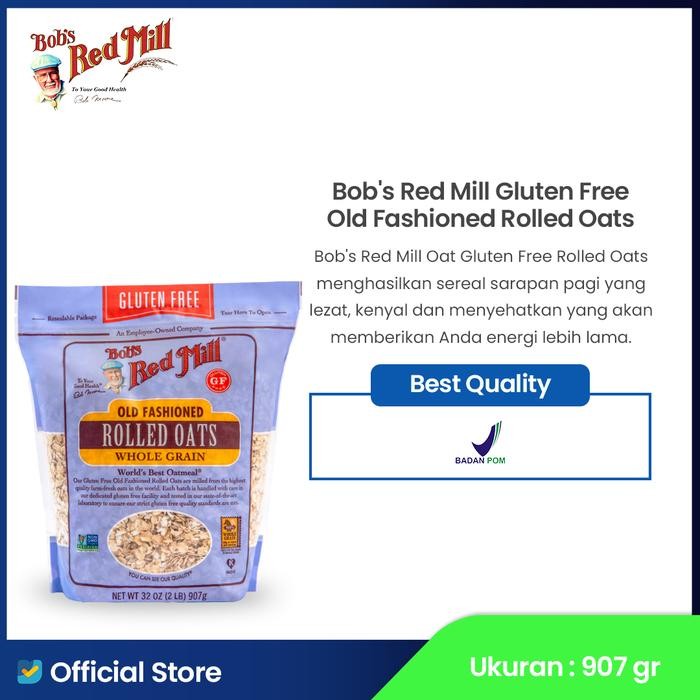 

BEST SELLER Bob's Red Mill Gluten Free Old Fashioned Rolled Oats Whole Grain 907 g - Exp Jauh