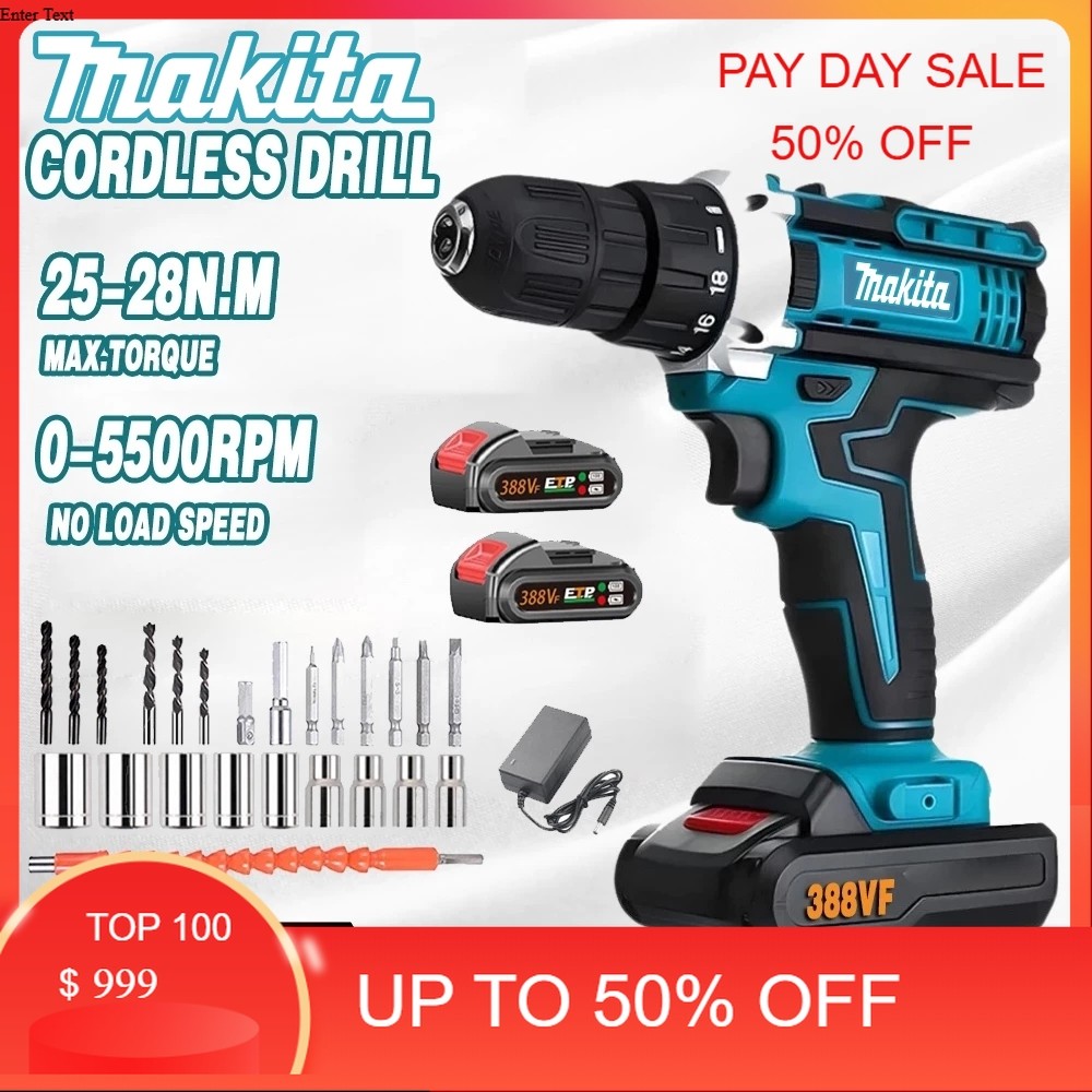 MAKITA 766V Mesin Bor Baterai Tangan Cordless Drill 21VF /  Bor Baterai Bor Listrik Bor Tanpa kabel 