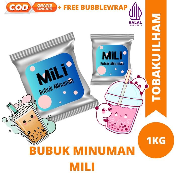 Mili bubuk minuman 1kg semua rasa , Drink powder 1kg , serbuk minuman - Dark Coklat