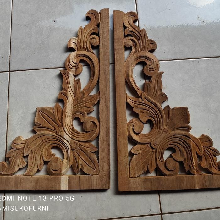 ukiran sudut ornamen 50x30 PGR