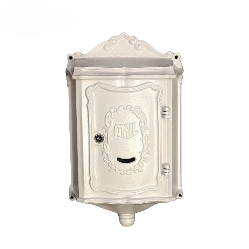 

New Luxury Mailbox Cast Aluminum White Mail Box Postal Box Security