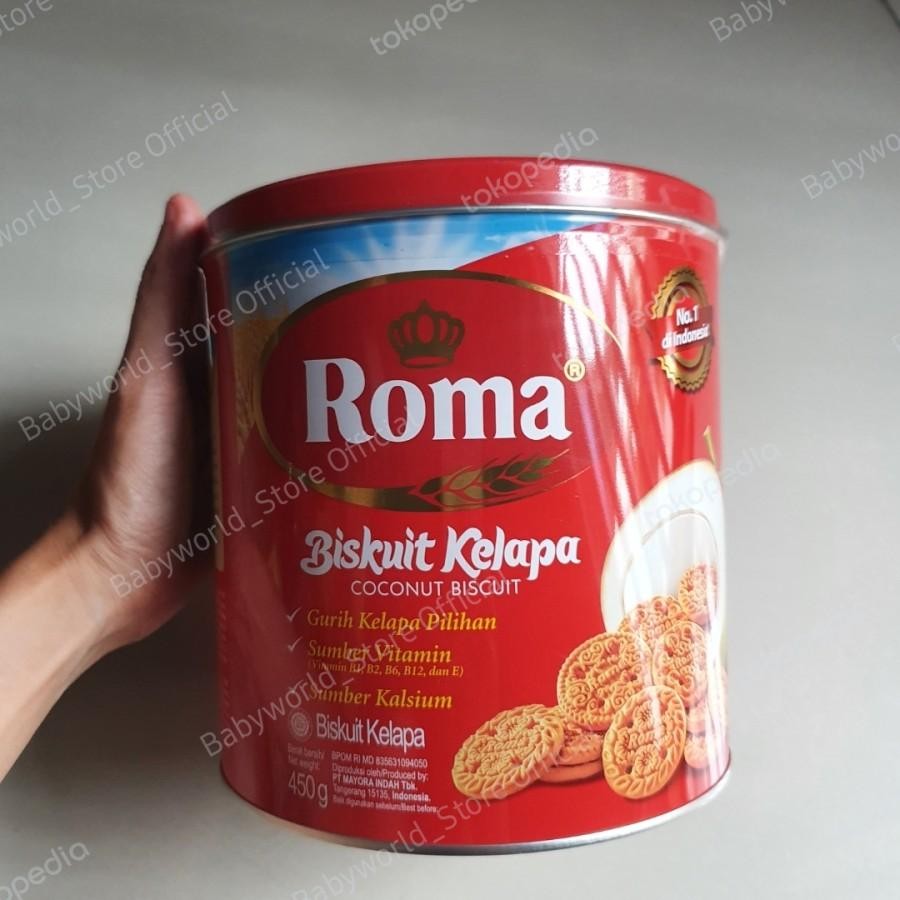 

Roma Kelapa Kaleng Biscuit Kelapa 450gr