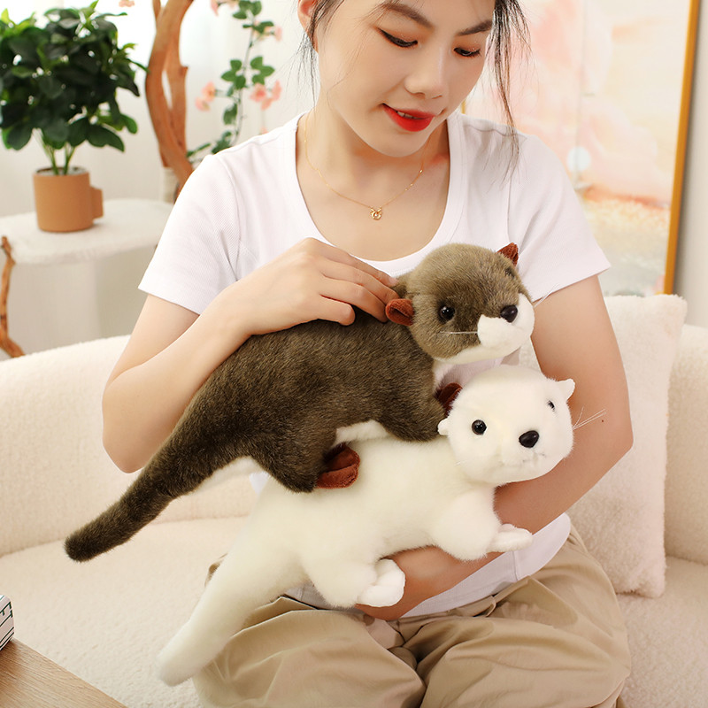 New Lively Wild Little Otter Plush Toys Soft Lifelike Otter Doll Lovely Kids Companion Animal Doll D