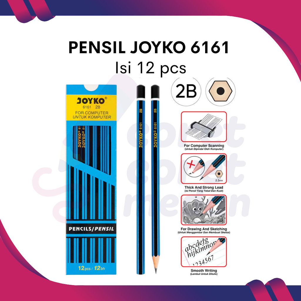 

PENSIL JOYKO 2B JOYKO 6161 1 BOX ISI 12 PCS