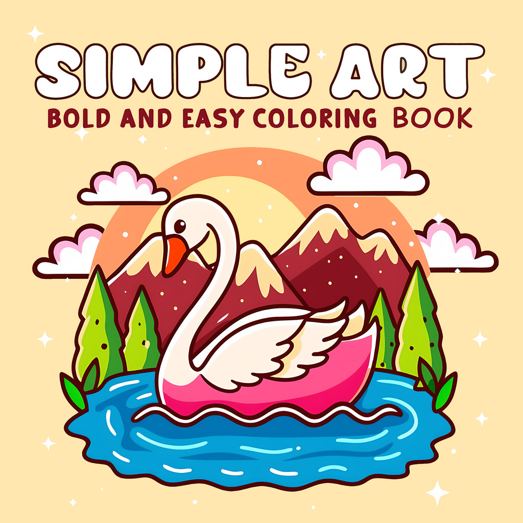 

SIMPLE ART Bold-easy Patterns Coloring Book for Adults Cute Drawing Book Perfect Gift for Party and Birthday
