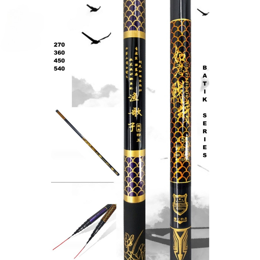 Joran Tegek Batik 270 360 450 540 Carbon Medium hard/Joran Pancing Portabel Teleskopik Joran Pancing